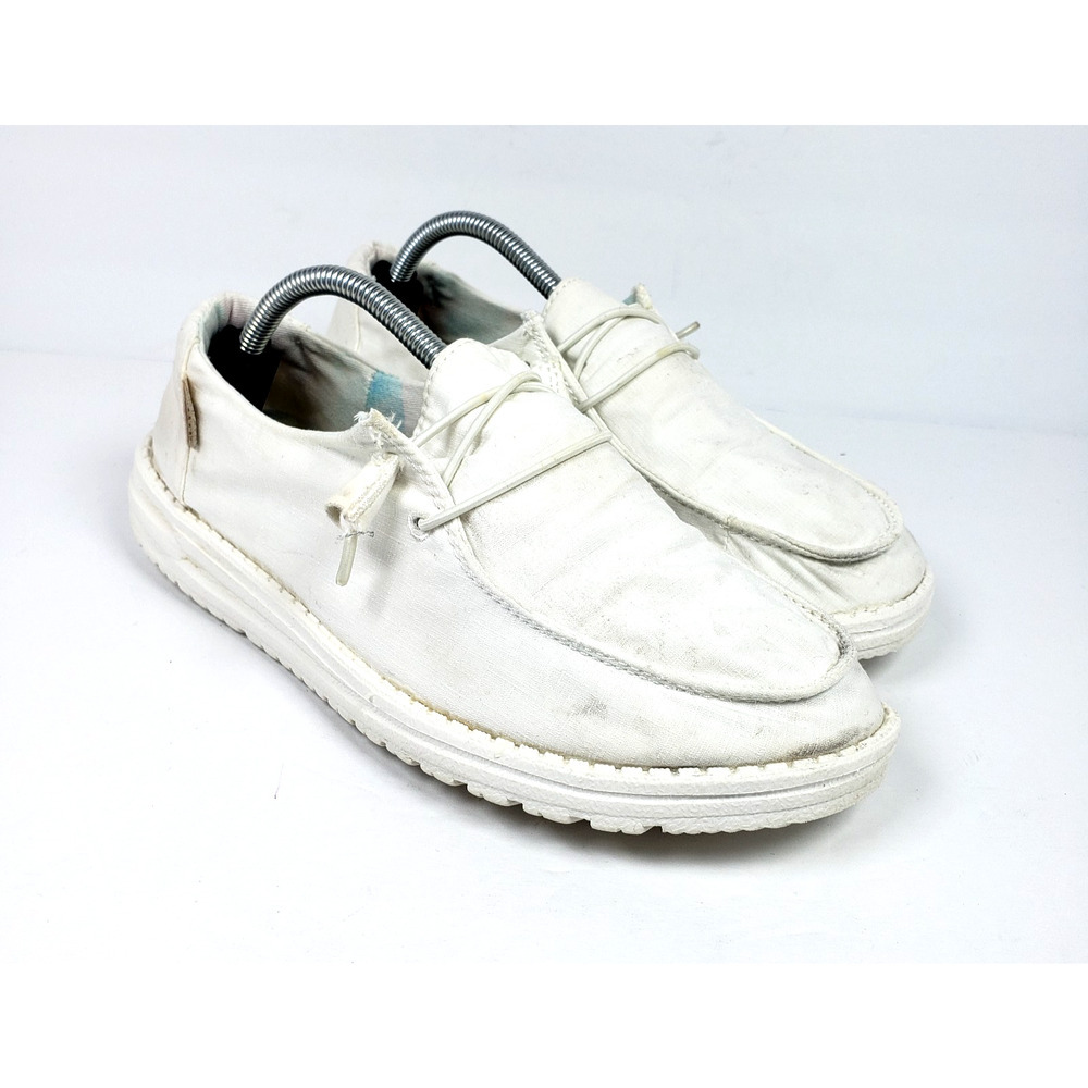 Hey Dude Wendy Womens Size 8 Silk Moon White Slip On Casual Loafer Shoes